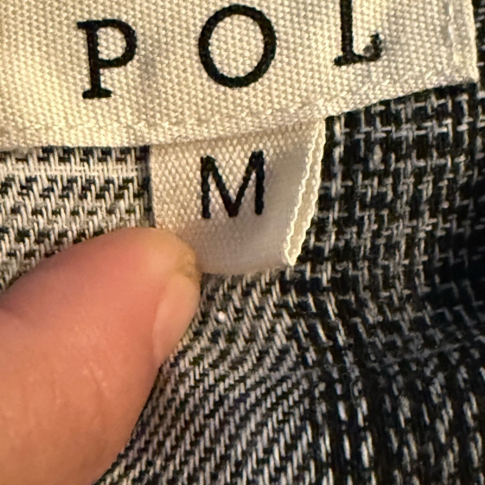 POL Deconstructed Hem Button Front Plaid Shacket Shirt Size M - Picture 3 of 4